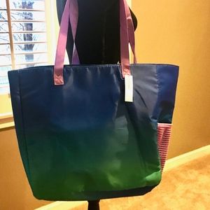 Blue & Green Tote/Gym Bag with Yoga Mat Straps